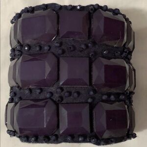 Adia Kibur Navy Faceted Stone Cuff Bracelet